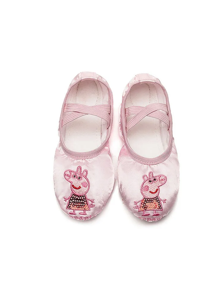 Piggy Pink Dance Shoes Soft Sole Exercise Ballet Shoes
