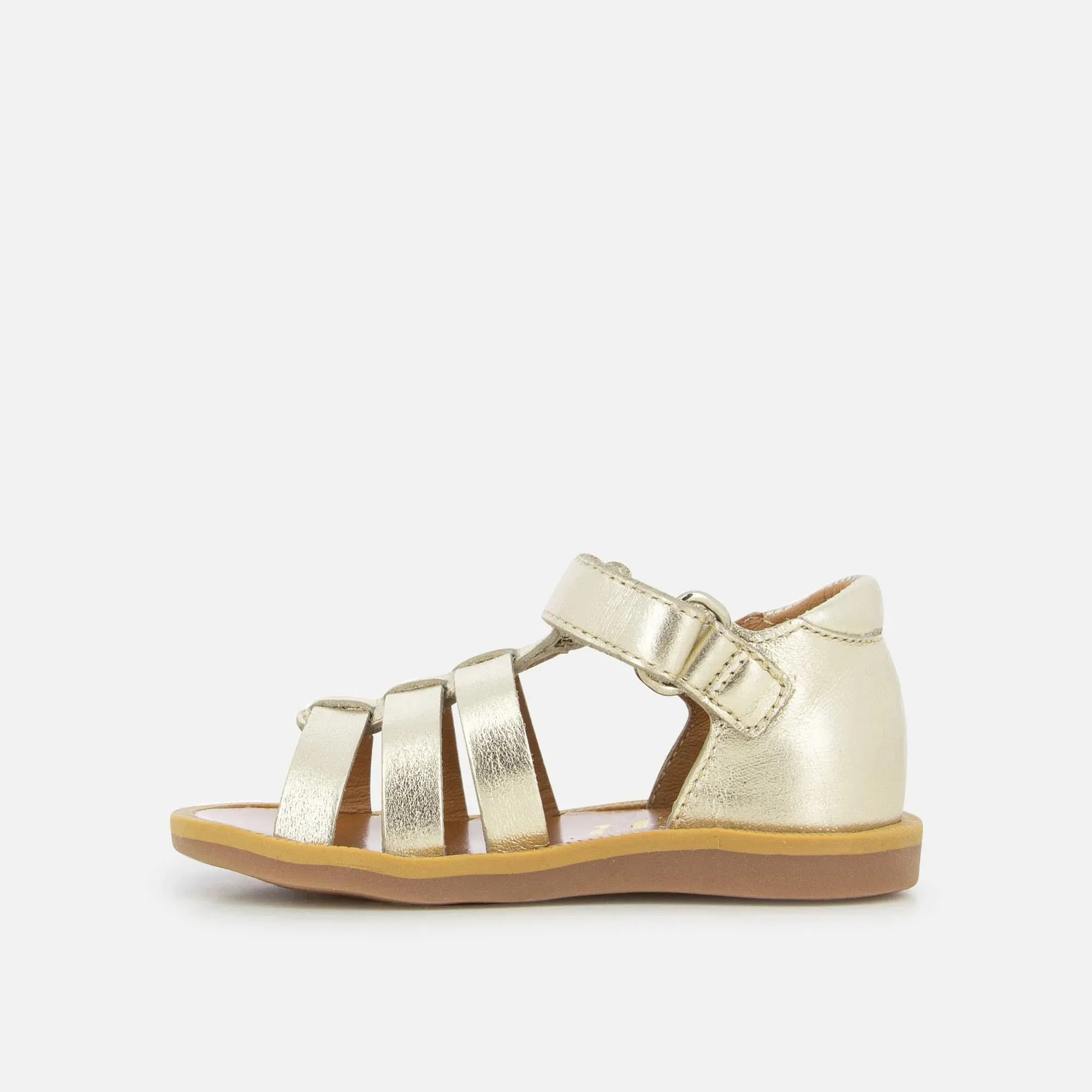 Pom D Api Girl's Platinum Poppy Strap Sandals