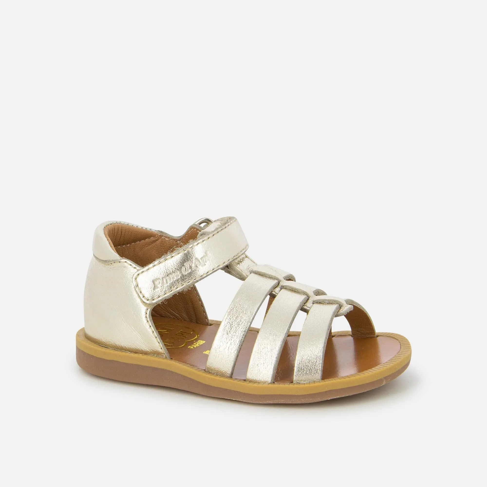Pom D Api Girl's Platinum Poppy Strap Sandals