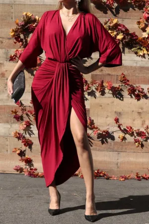 "Samaya" Midi Dress-Ruby