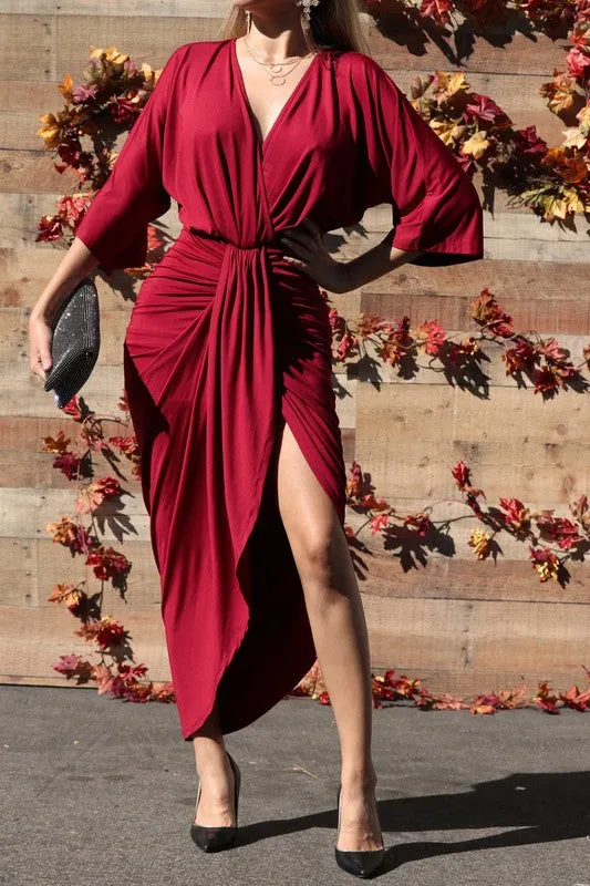 "Samaya" Midi Dress-Ruby
