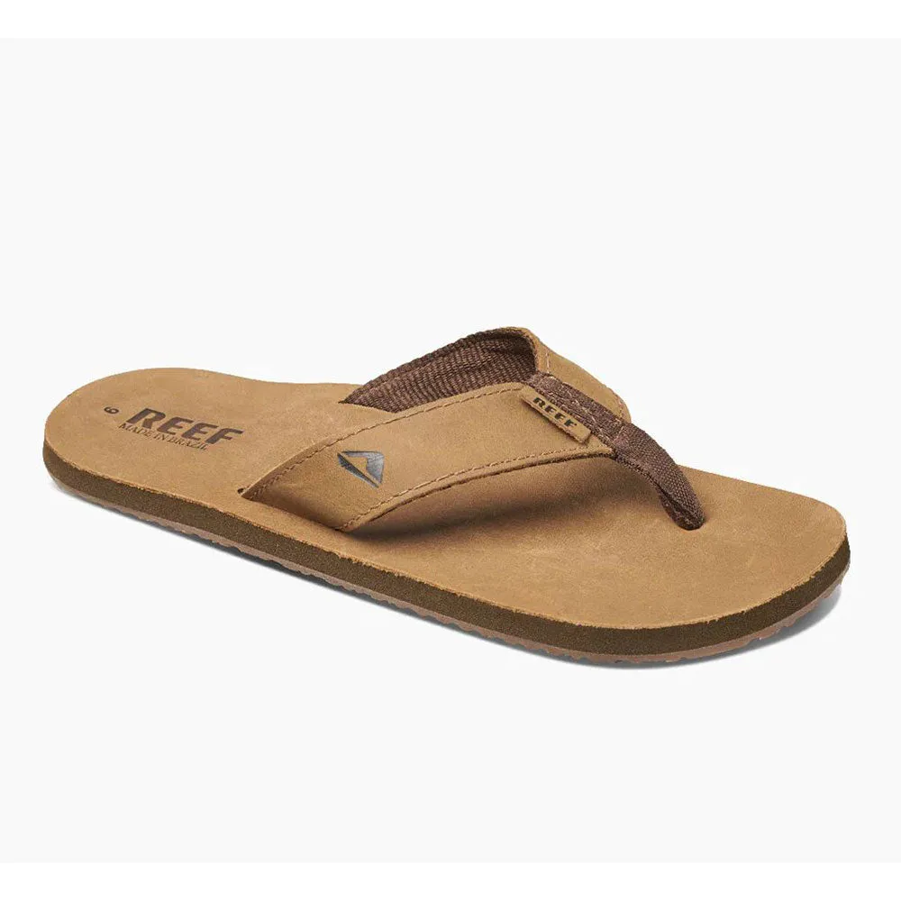 Reef Leather Smoothy Flip Flops - Bronze Brown
