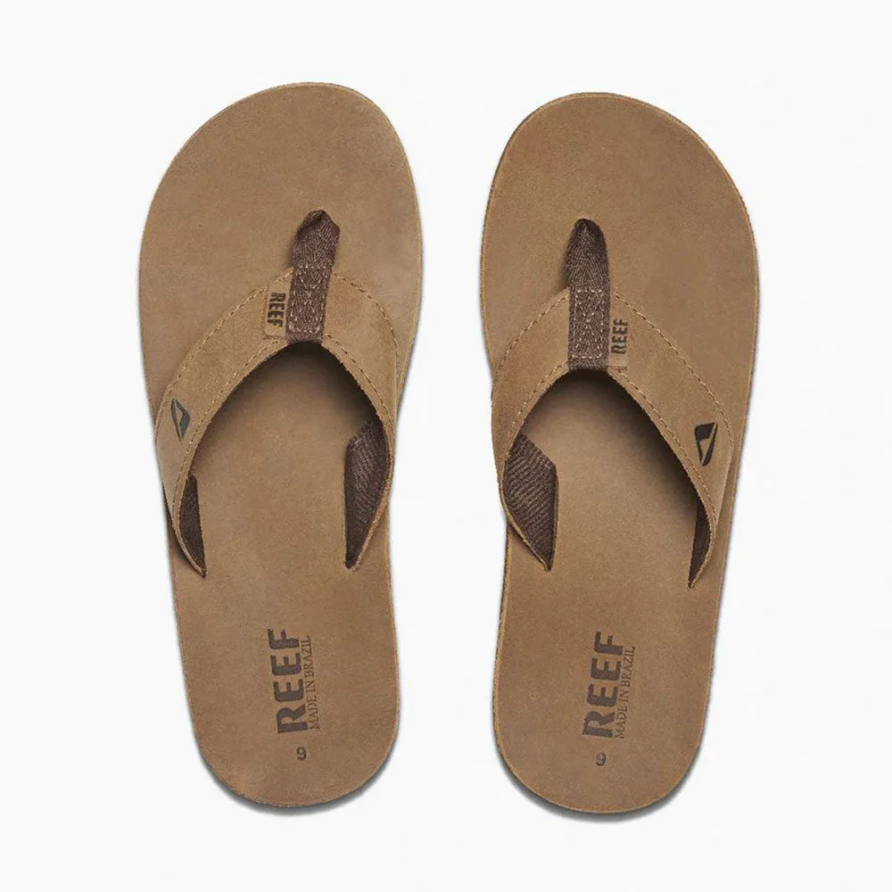 Reef Leather Smoothy Flip Flops - Bronze Brown