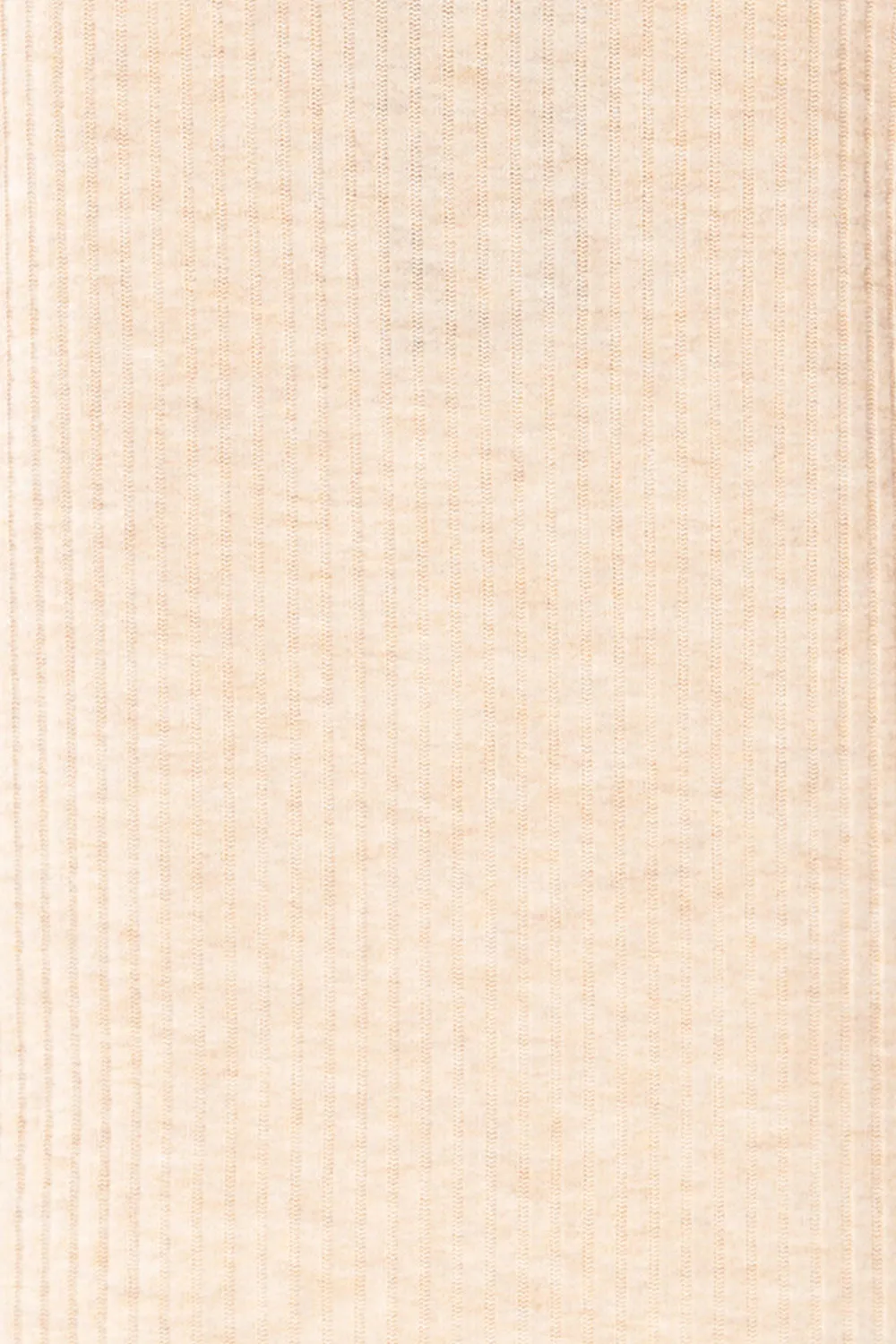 Seia Beige | Long Sleeve Ribbed Short Dress