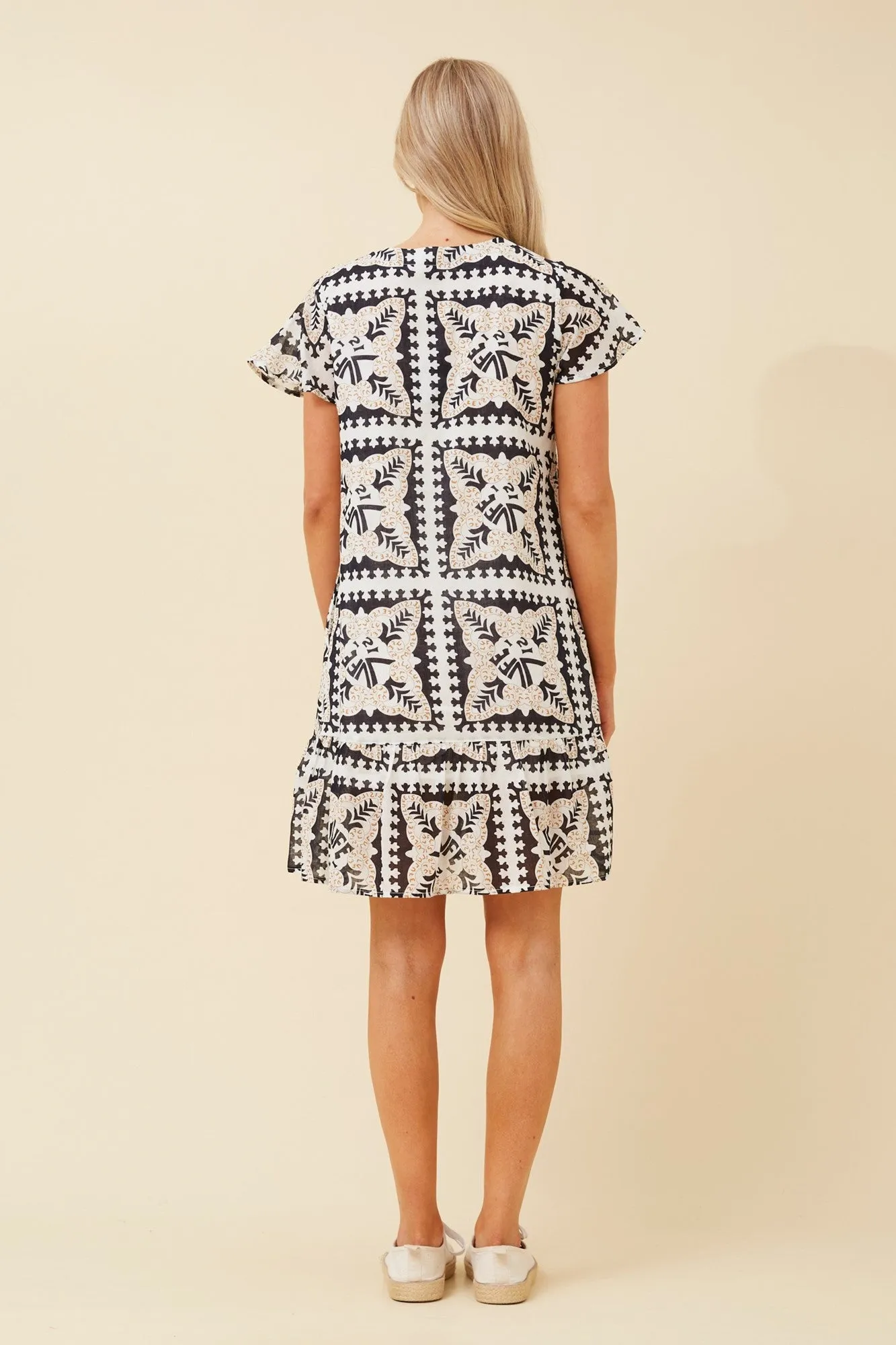 SHILOH TILE PRINT DRESS