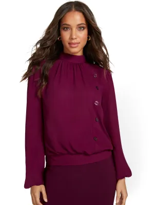 Side-Button Blouse