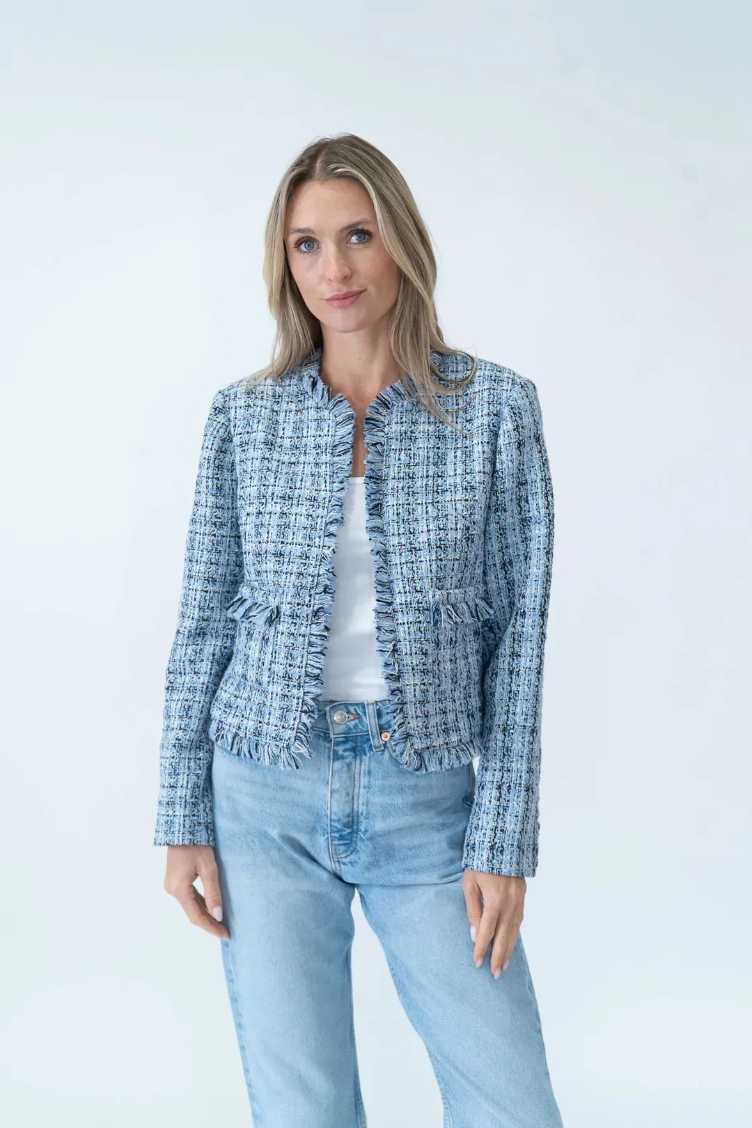 Six Fifty Collins Frayed Tweed Blazer
