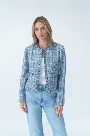 Six Fifty Collins Frayed Tweed Blazer