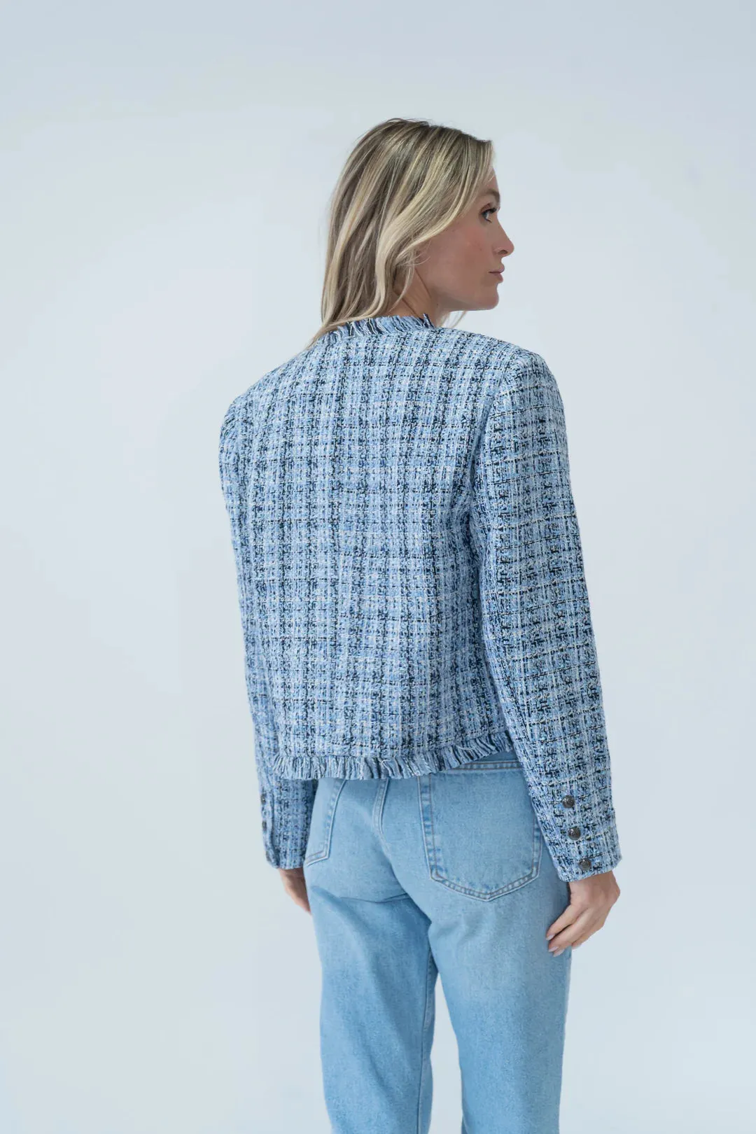 Six Fifty Collins Frayed Tweed Blazer