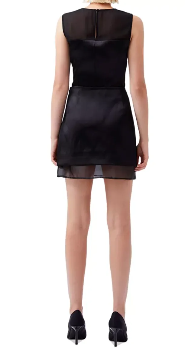 Structured Satin Mini Skirt