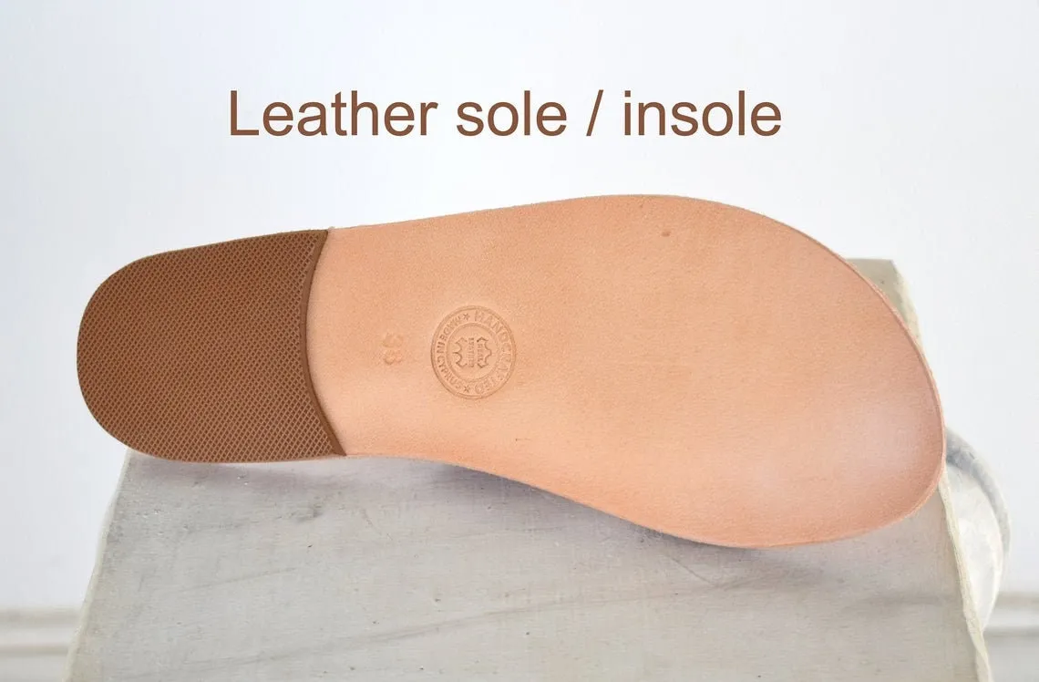 Tan sandals, Slide sandals, Ηandmade sandals, Bohemian leather sandals, Handcrafted leather Sandals, classic leather sandals, ANTIPAROS