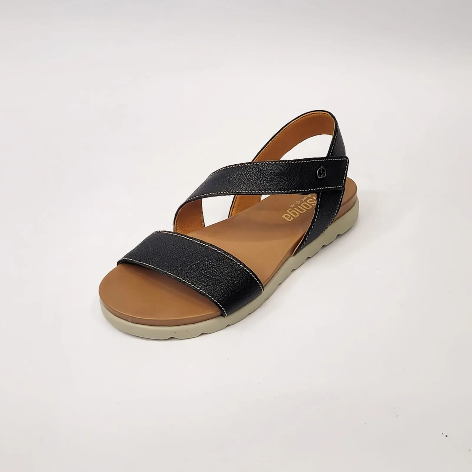 Tsonga black asymmetrical sandal