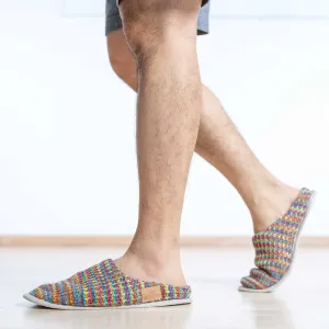 WODEHOUSE Glue-free Organic Linen House Shoes Slippers (100% Organic Cotton Fleece Lining; Elastic-Free, Vegan)