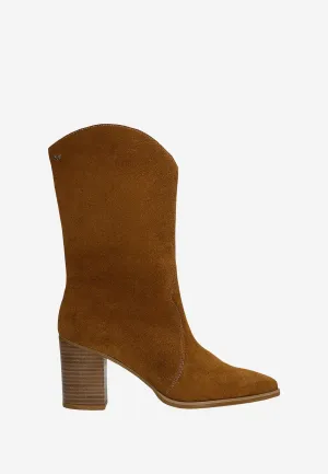 Wojas Brown Velour Leather Cowboy Boots | 5523962