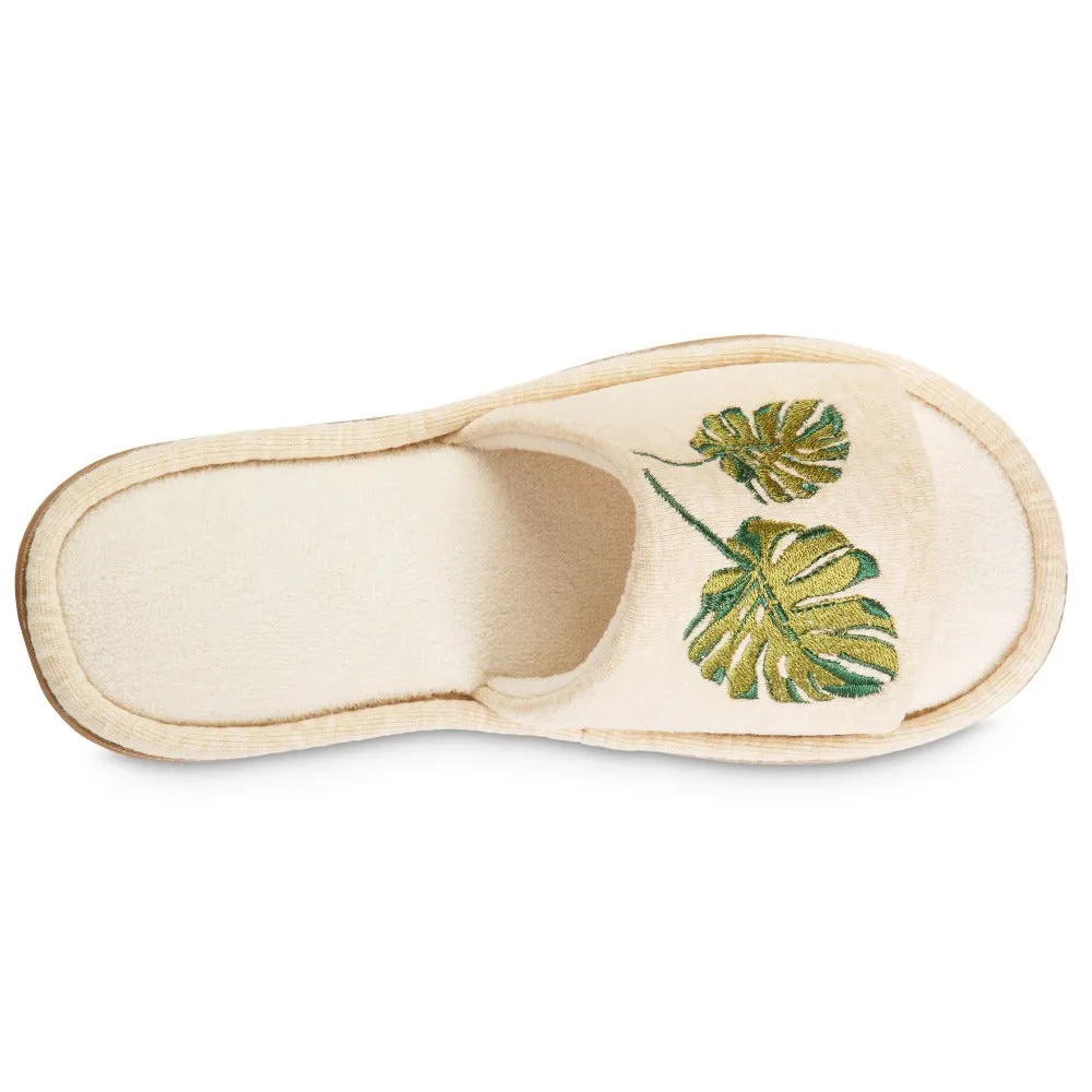 Women's Microterry Staycation Slide with Enhanced Heel Cushion