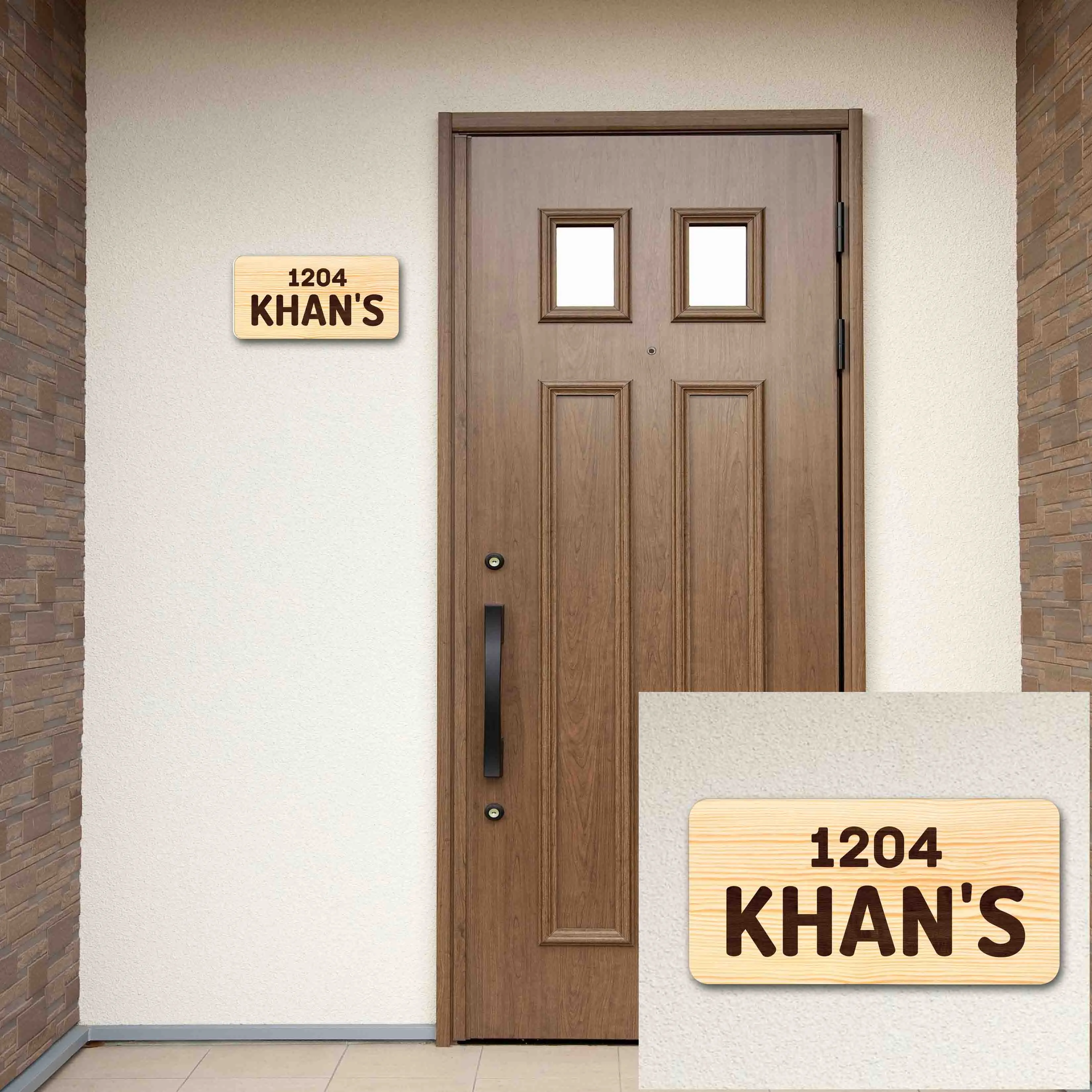 Wooden Personalised Name Plate for Home Custom Door Sign