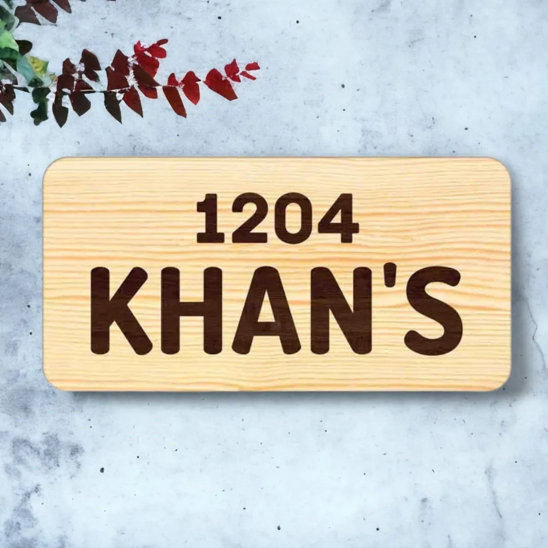 Wooden Personalised Name Plate for Home Custom Door Sign
