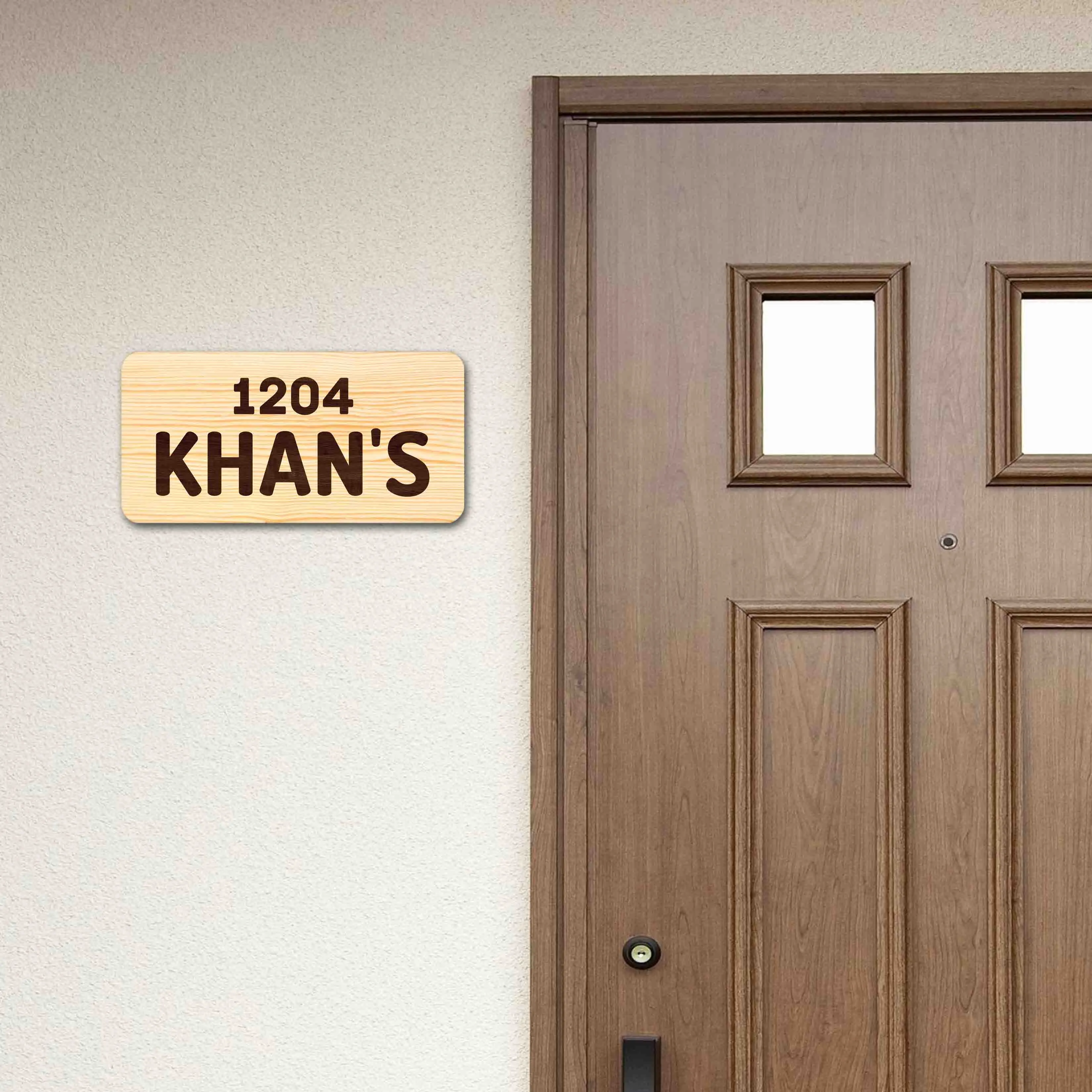 Wooden Personalised Name Plate for Home Custom Door Sign