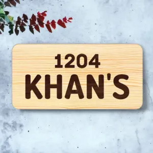 Wooden Personalised Name Plate for Home Custom Door Sign